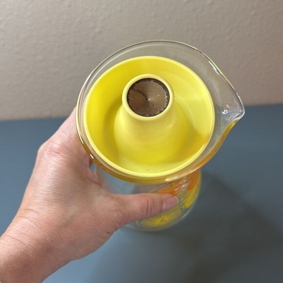 PYREX Vintage MCM Glass Juice Decanter Citrus Design - Picture 4 of 12